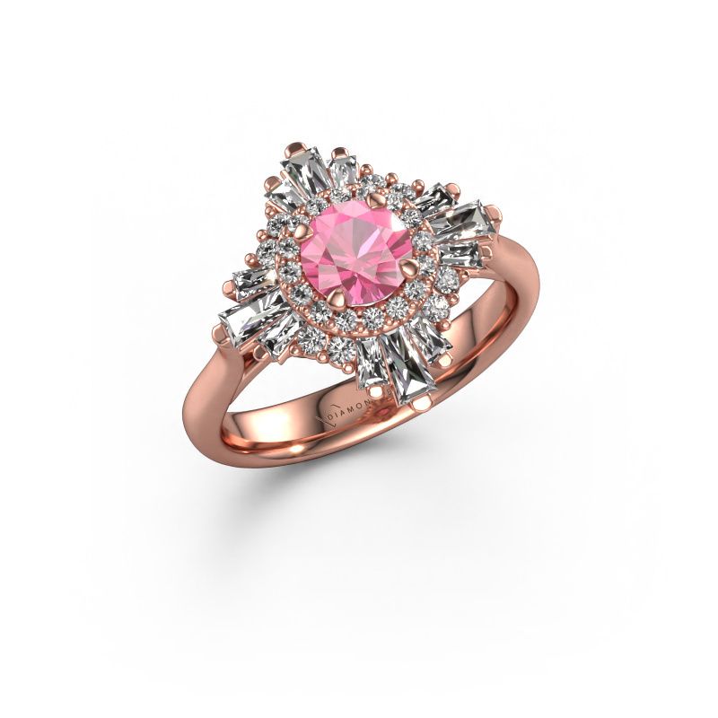 Verlobungsring Thalia 585 Roségold Pink Saphir 5.4 mm