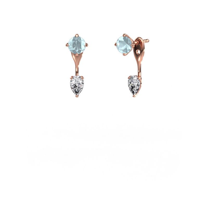 Ohrhänger Kate RND-PER 585 Roségold Aquamarin 5 mm