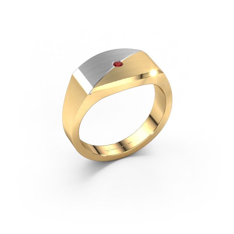 Men's ring Joe 5 585 gold ruby 2 mm