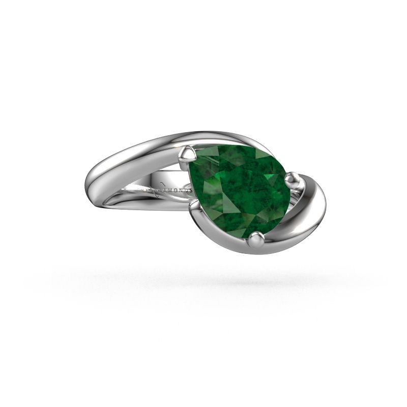 Verlobungsring Aida PER 950 Platin Smaragd 9x7 mm