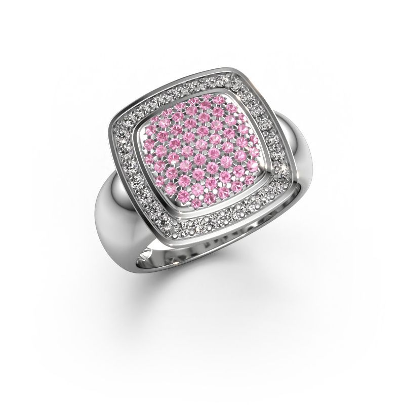 Ring Paige 585 white gold pink sapphire 0.9 mm