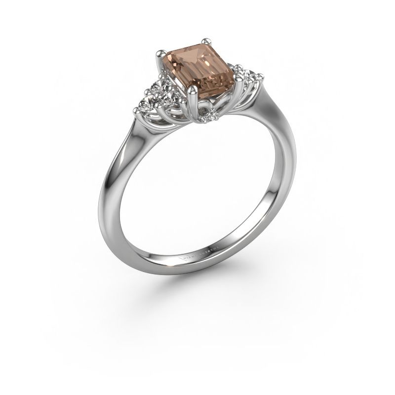 Verlovingsring Felipa EME 585 witgoud bruine diamant 1.343 crt