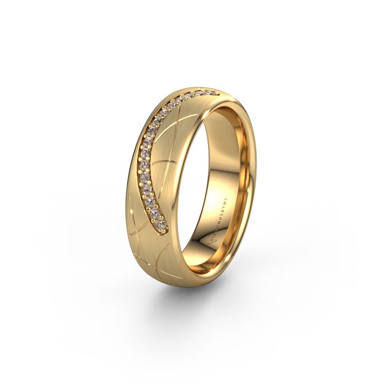 Trauring WH2060L36CM 585 Gold Braun Diamant ±6x2.2 mm
