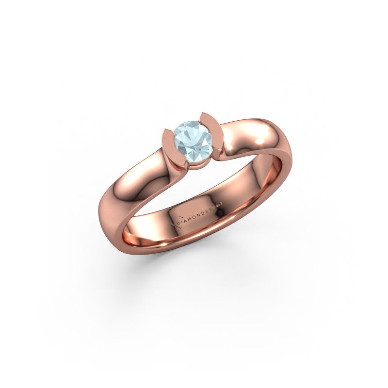 Ring Ophelia 585 Roségold Aquamarin 4.2 mm