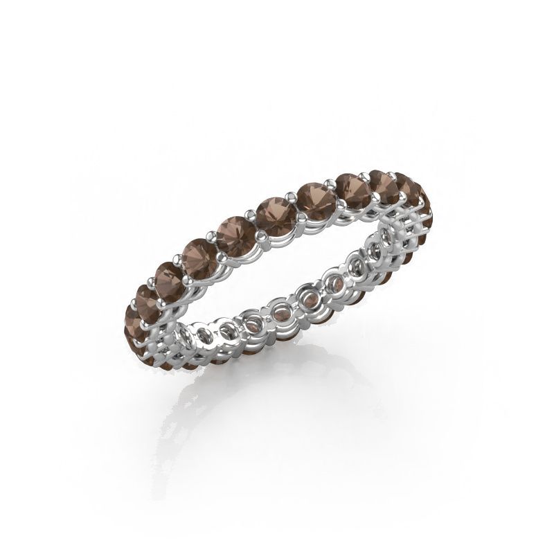 Stackable ring Michelle full 2.7 585 white gold smokey quartz 2.7 mm