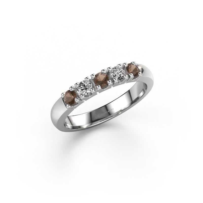 Ring Rianne 5 585 white gold smokey quartz 2.7 mm