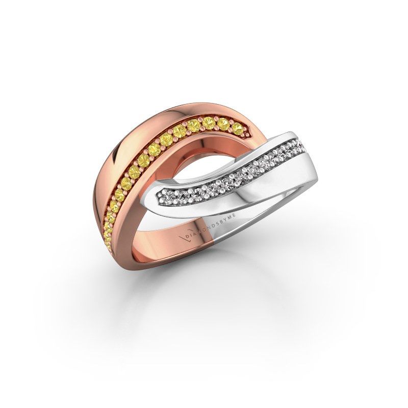Image de Bague Sharita<br/>585 or rose<br/>Saphir jaune 1.2 mm