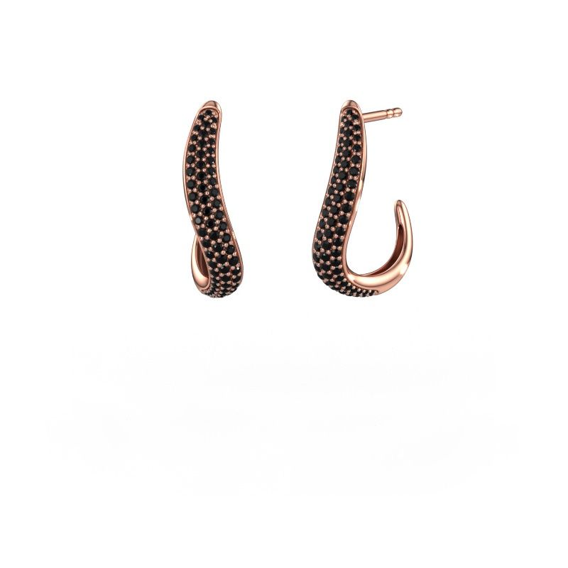 Oorbellen Dina 2 585 rosé goud zwarte diamant 0.77 crt