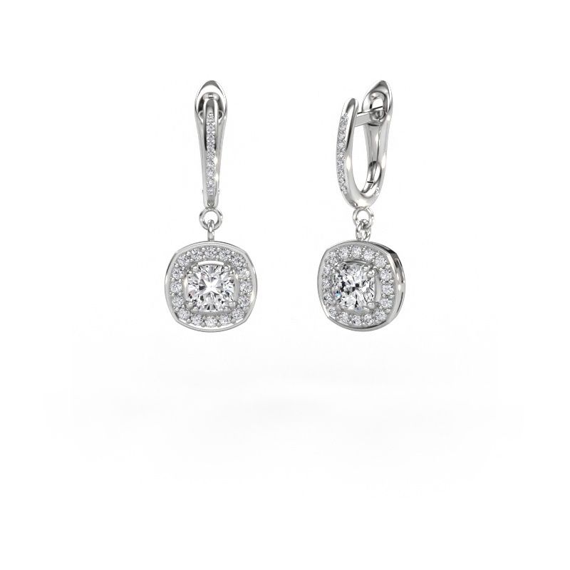 Drop earrings Marlotte 2 950 platinum lab grown diamond 1.765 crt