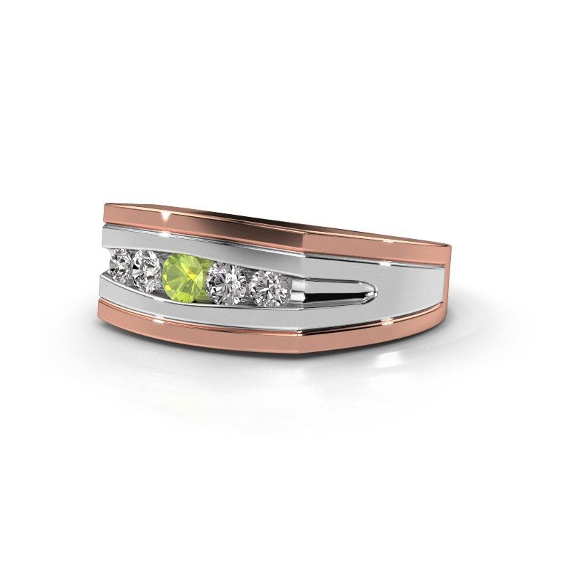Image de Bague pour homme Huub<br/>585 or rose<br/>Péridot 3.7 mm