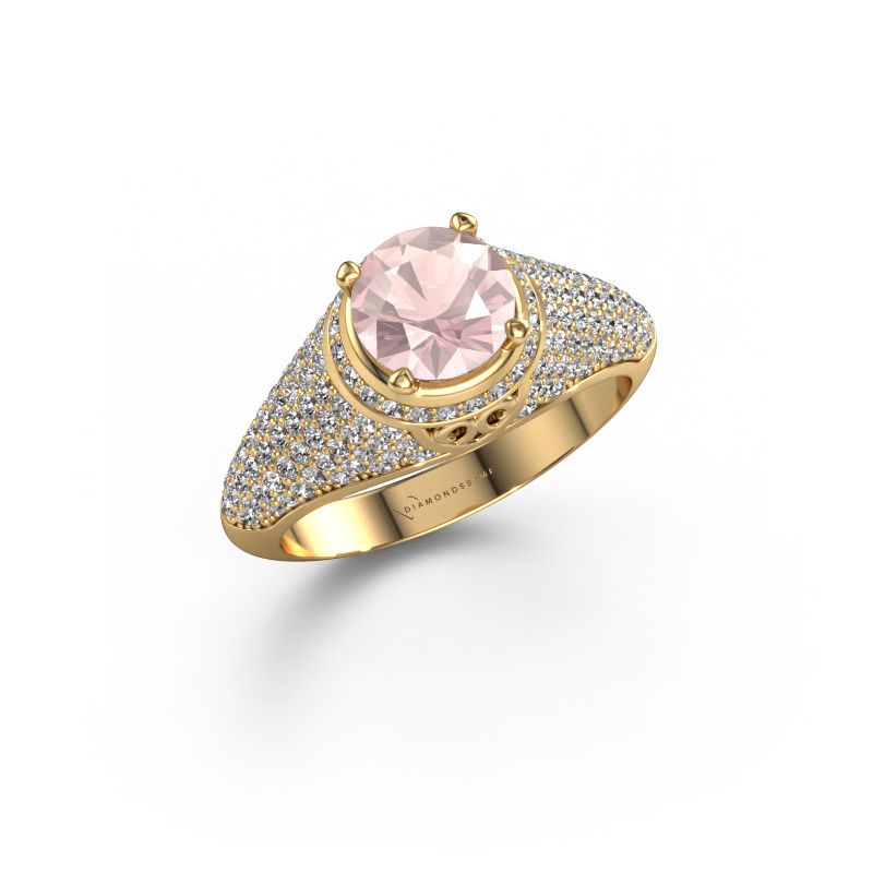 Ring Sharee 585 gold morganite champagne 6.5 mm