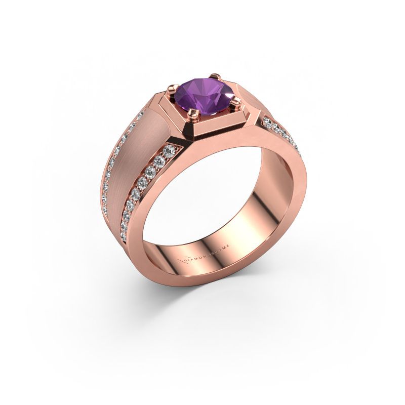 Herrenring Maarten 585 Roségold Amethyst 6.5 mm