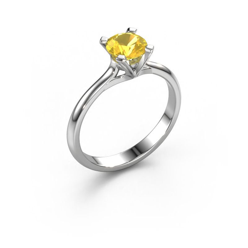Verlobungsring Isa 1 950 Platin Gelb Saphir 5.7 mm