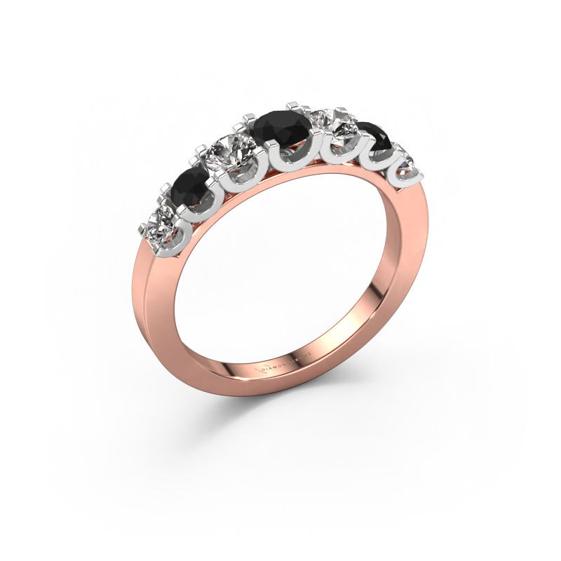 Ring Selina 3 585 rose gold black diamond 0.94 crt