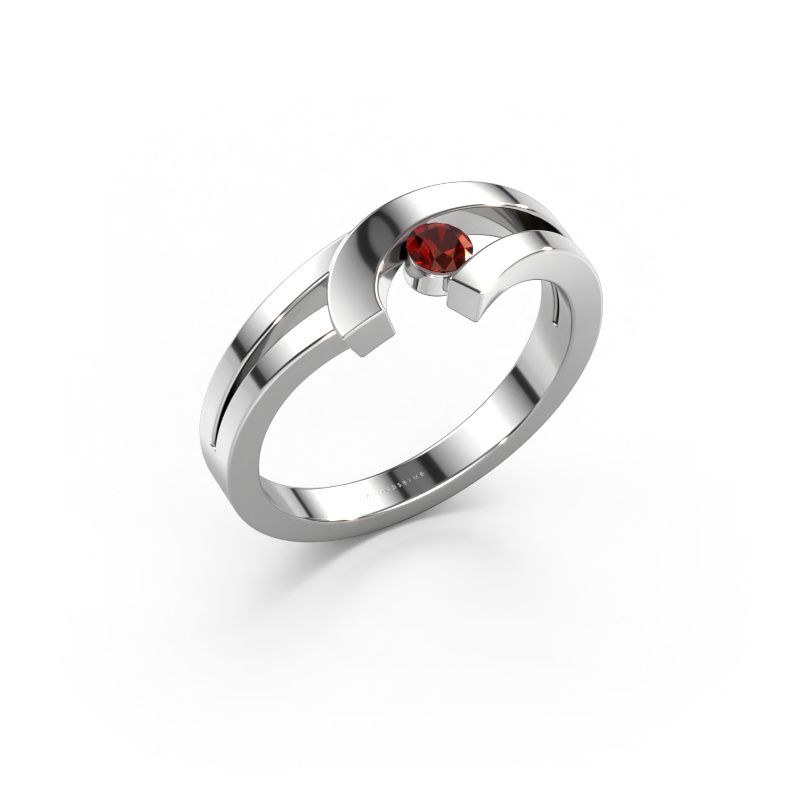 Ring Yentl 585 Weißgold Granat 3 mm