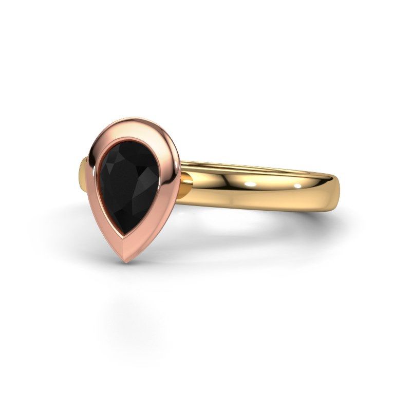 Image of Stacking ring Trudy Pear 585 gold black diamond 1.00 crt