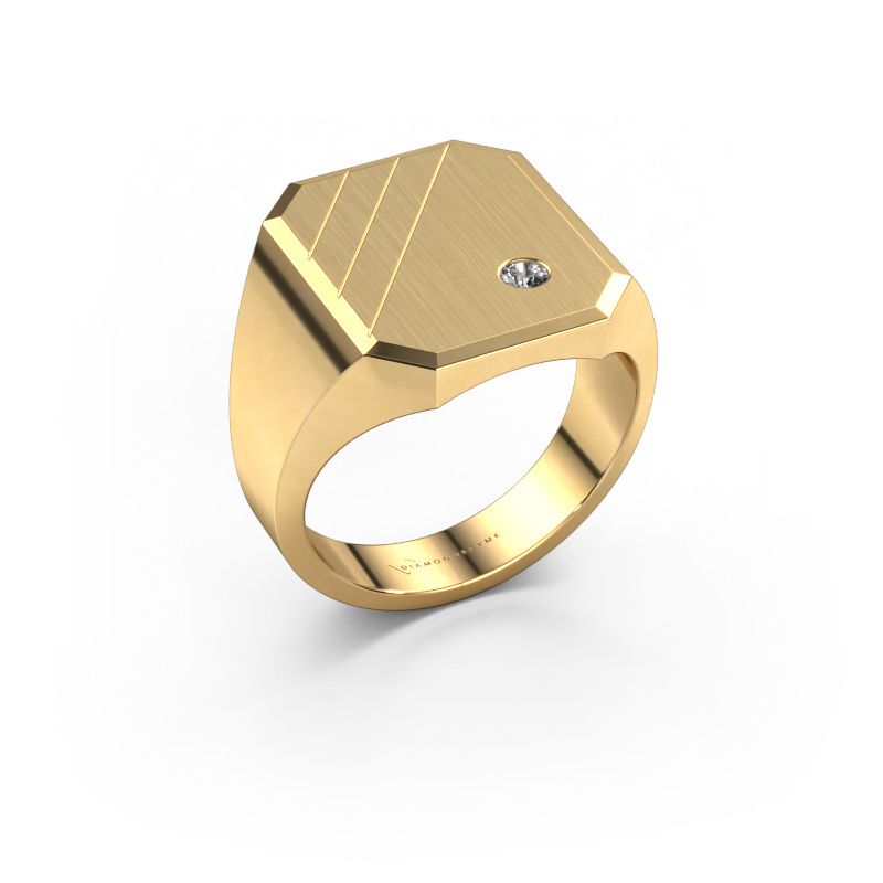 Signet ring Patrick 5 585 gold diamond 0.06 crt