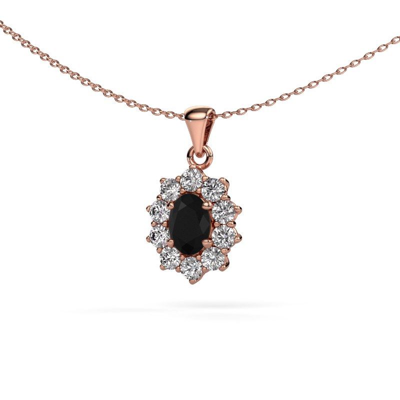 Anhänger Leesa 585 Roségold Schwarz Diamant 1.85 crt