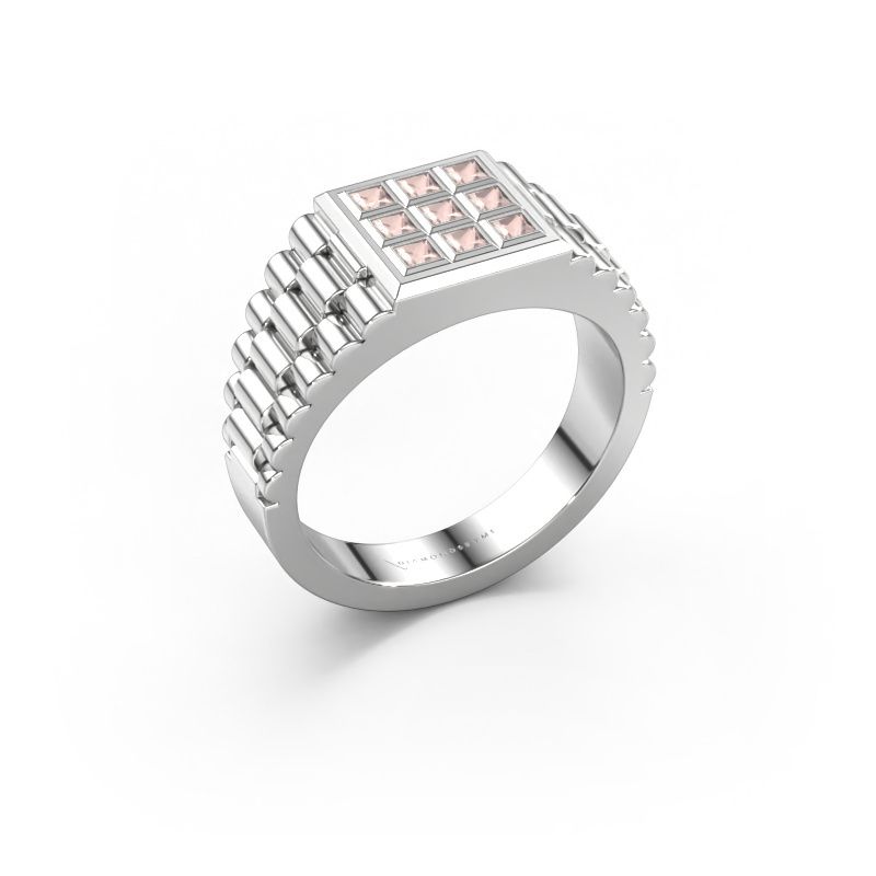 Herrenring Chavez 950 Platin Morganit Champagner 2 mm
