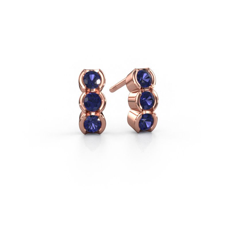 Boucles d'oreilles Lotte 585 or rose saphir 3 mm