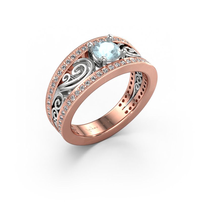 Engagement ring Julliana 585 rose gold aquamarine 5 mm
