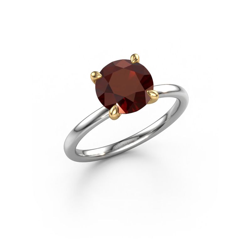 Engagement ring Crystal RND 1 585 white gold garnet 6.8 mm