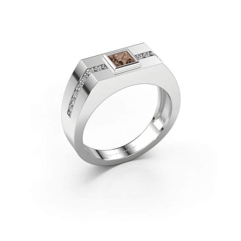 Herrenring Robertus 2 585 Weißgold Braun Diamant 0.592 crt