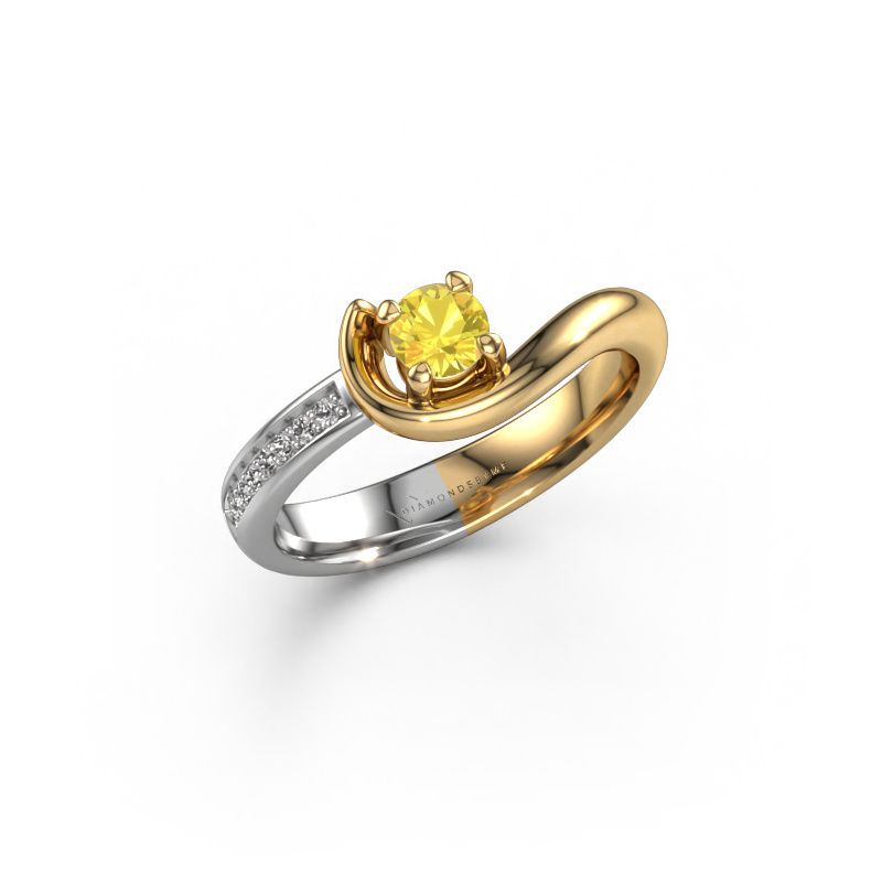 Verlobungsring Ceylin 585 Gold Gelb Saphir 4 mm