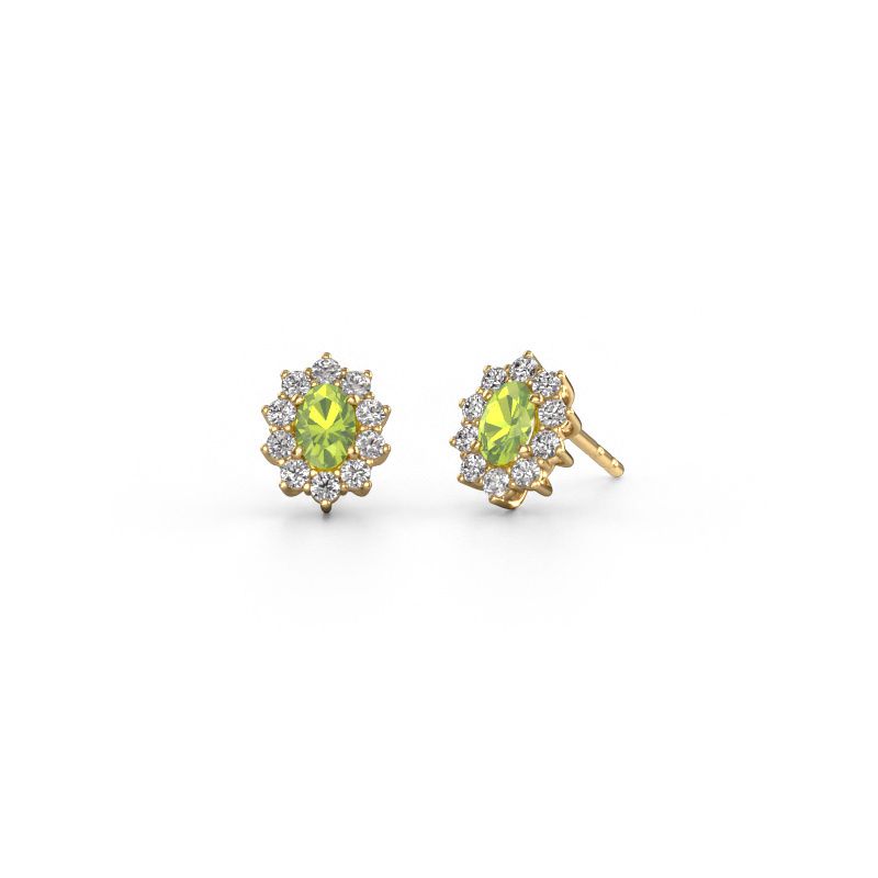 Earrings Leesa 585 gold peridot 6x4 mm