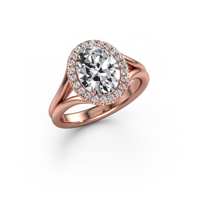 Bague de fiançailles Verla ovl 1 585 or rose diamant 2.02 crt