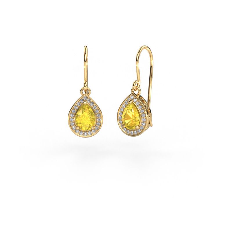 Drop earrings Beverlee 1 585 gold yellow sapphire 7x5 mm