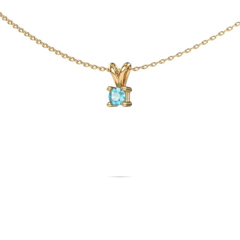 Ketting Eline 585 goud blauw topaas 5 mm