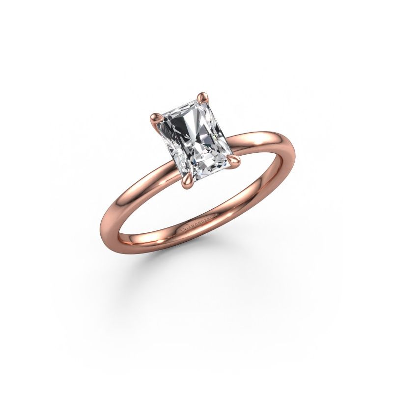 Engagement ring Crystal RAD 1 585 rose gold custom diamond 7x5 mm