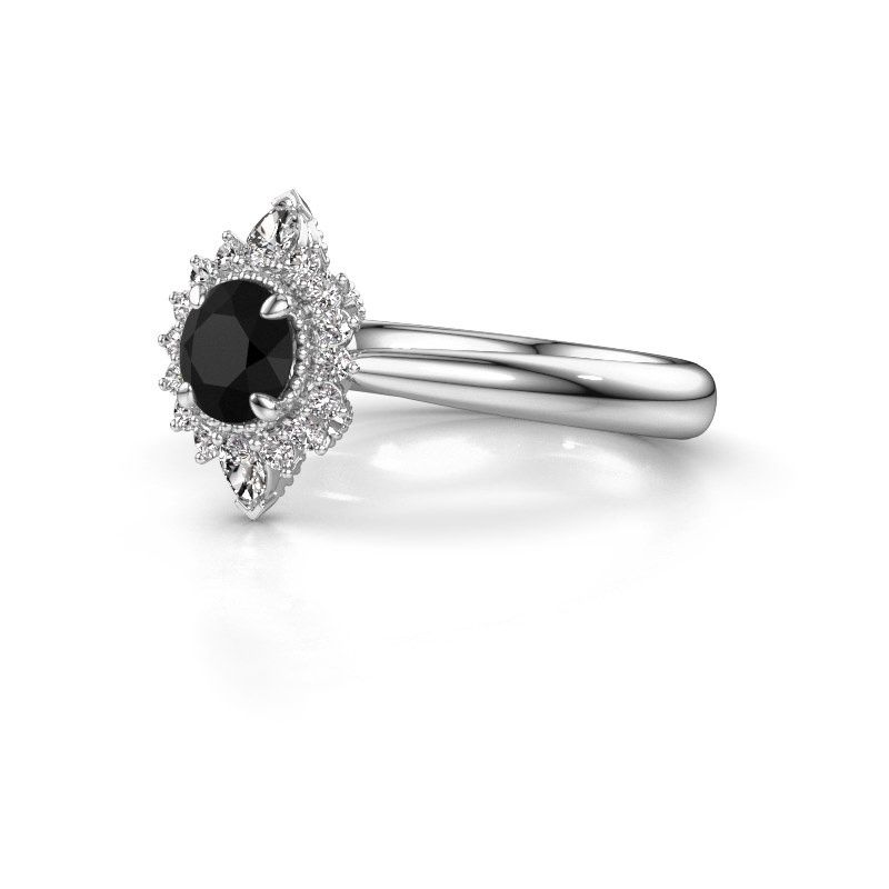 Image of Engagement ring Susan 585 white gold black diamond 0.985 crt