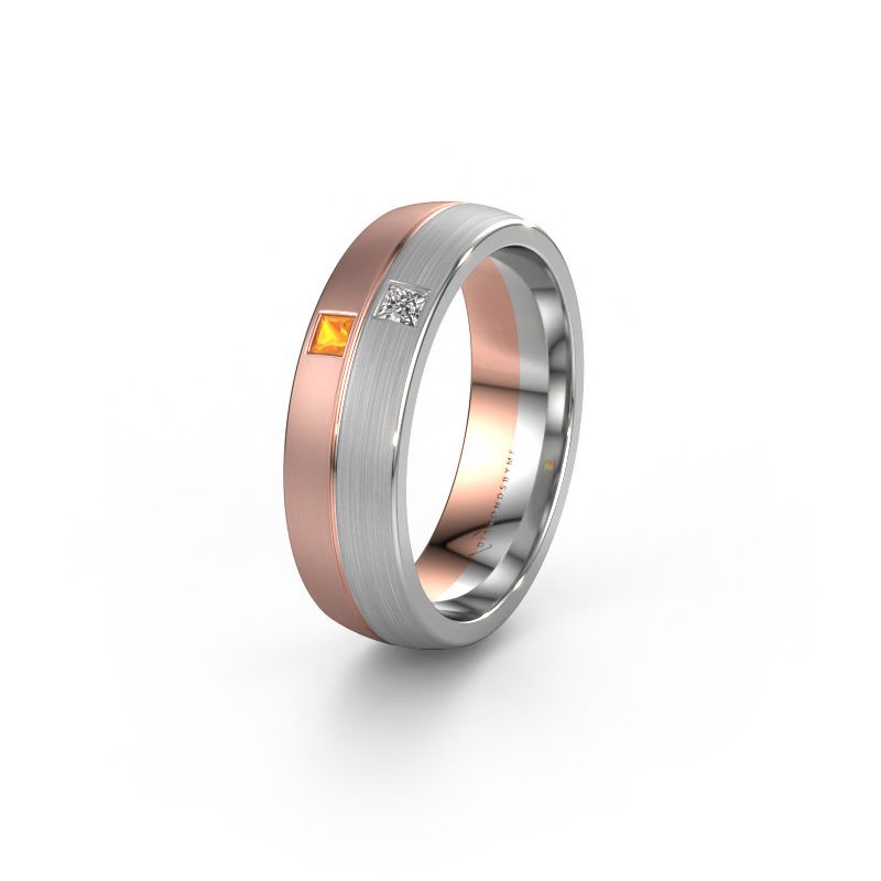 Trauring WH0250L26BM 585 Roségold Citrin ±6x2 mm