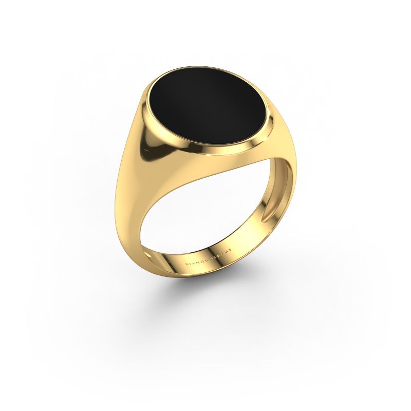 Signet ring Herman 4 light 585 gold onyx 15x12 mm
