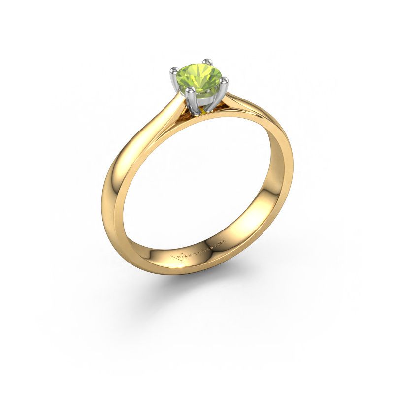 Engagement ring Sam 585 gold peridot 4.2 mm