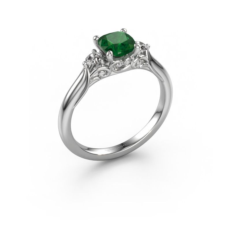 Verlobungsring Laurian CUS 950 Platin Smaragd 5.5 mm