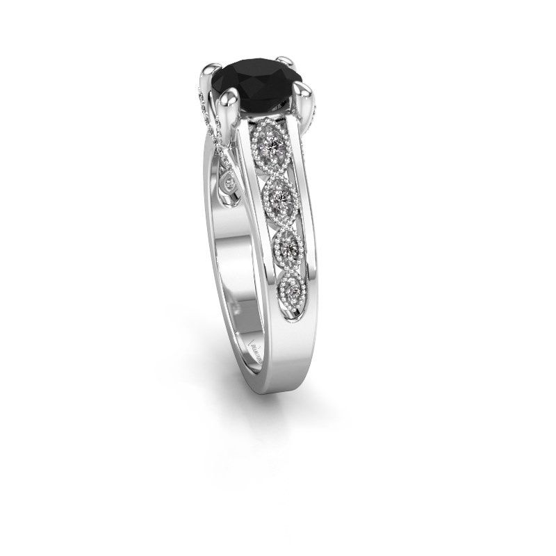 Afbeelding van Aanzoeksring Clarine 585 witgoud zwarte diamant 1.46 crt