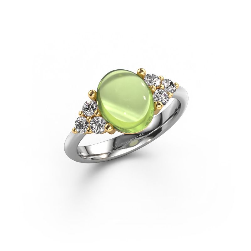 Ring Clarice 585 white gold peridot 10x8 mm