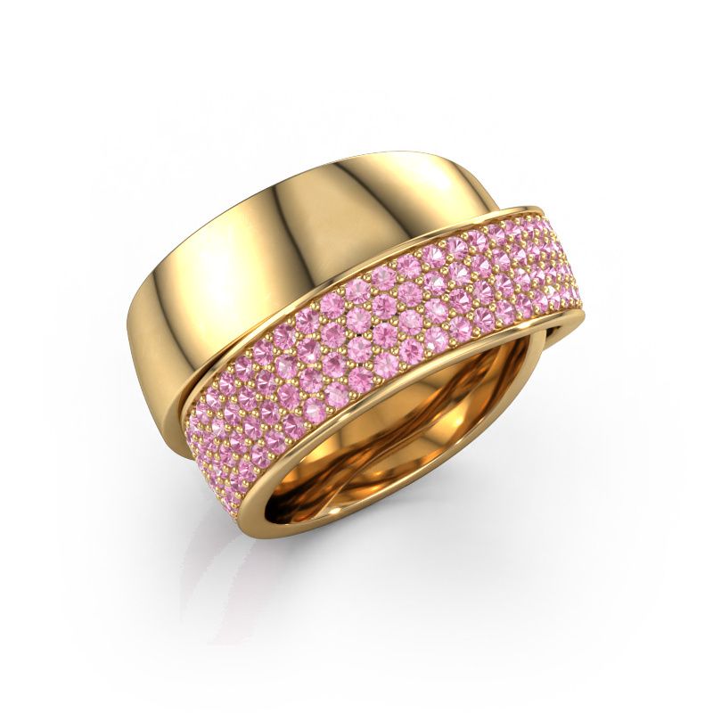 Ring Danna 585 gold pink sapphire 1.3 mm