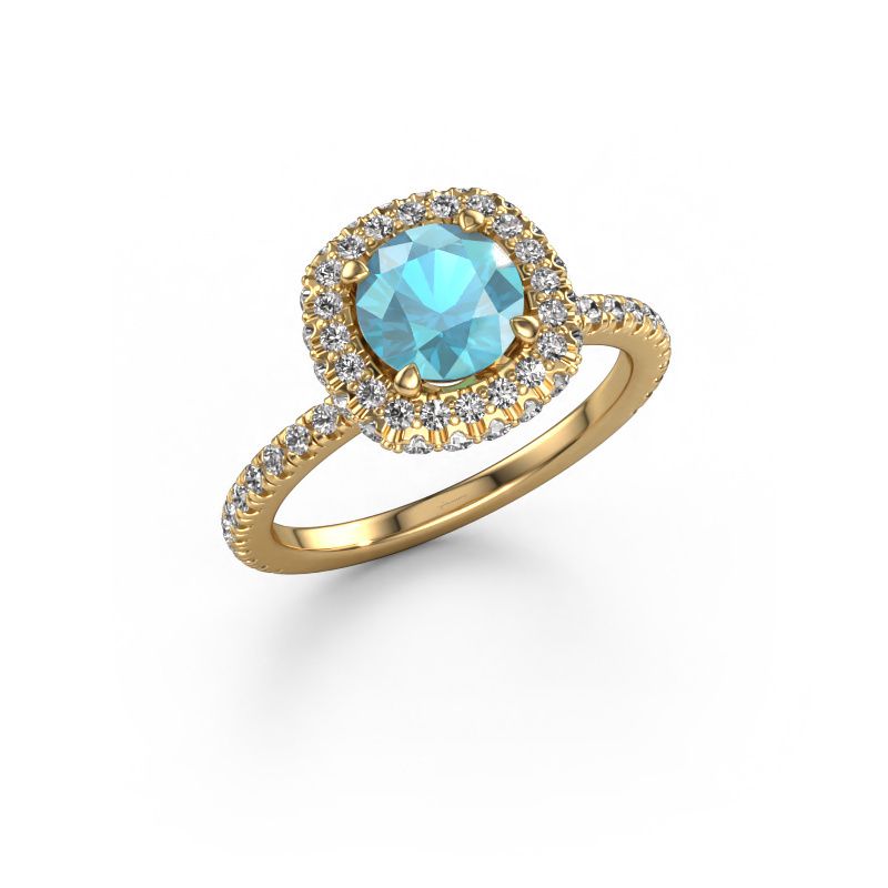 Engagement ring Talitha RND 585 gold blue topaz 6.5 mm