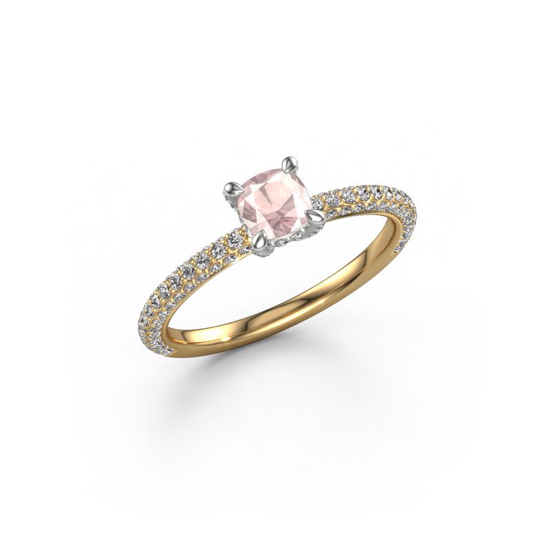 Anello di fidanzamento Saskia 2 CUS 585 oro morganite champagne 4.5 mm