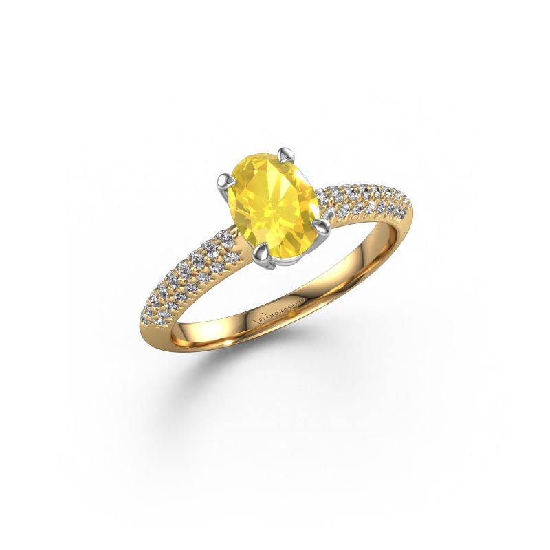 Verlobungsring Morane OVL 585 Gold Gelb Saphir 7,5x5,5 mm