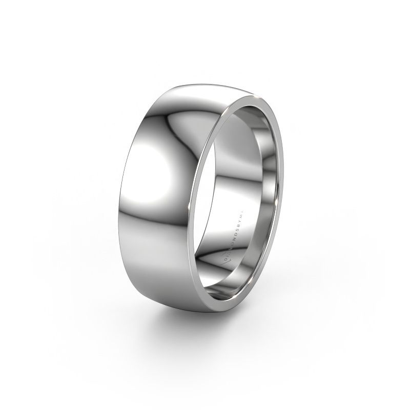 Wedding ring WH0100M28BP 585 white gold ±8x2 mm