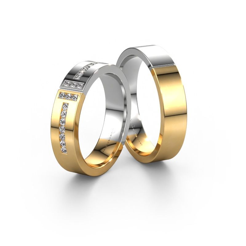 Alliances set WH1106LM15A14P ±5x1.7 mm 14 Carat or jaune diamant 0.012 crt
