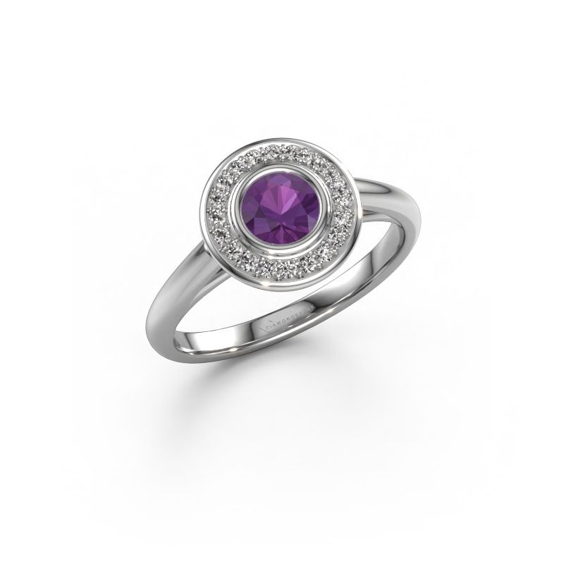 Verlobungsring Noud 1 RND 585 Weißgold Amethyst 4.7 mm