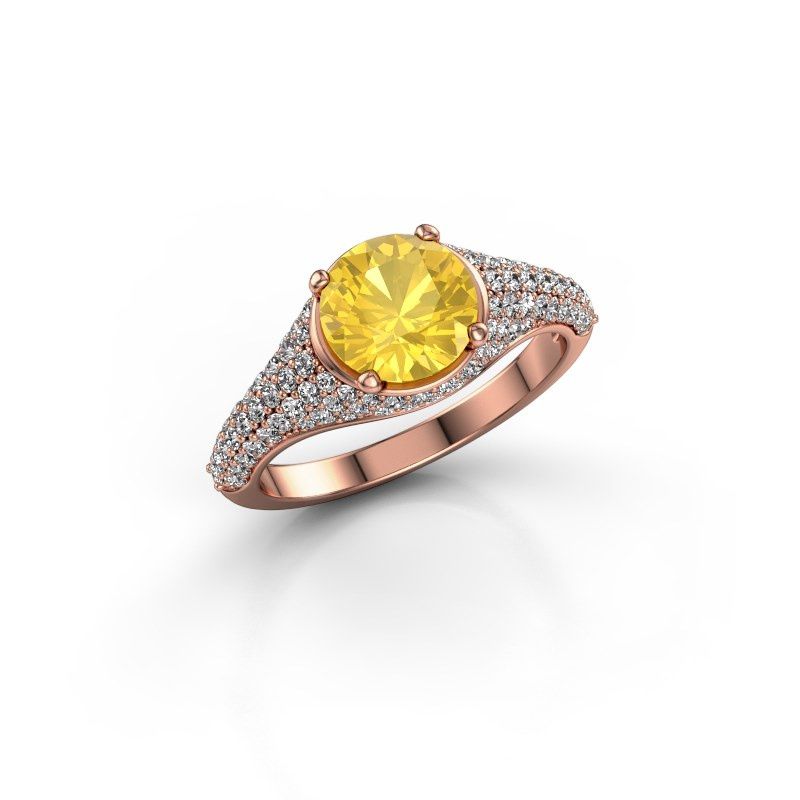 Bild von Verlobungsring lovella<br/>585 Roségold<br/>Gelb Saphir 7 mm