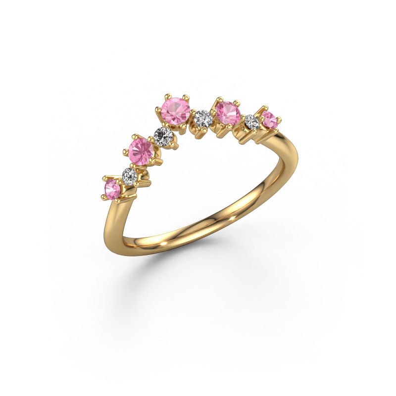 Stackable ring Carly B 585 gold pink sapphire 2.7 mm