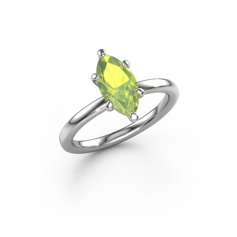Verlobungsring Simone MRQ 1 585 Weißgold Peridot 11x5.5 mm